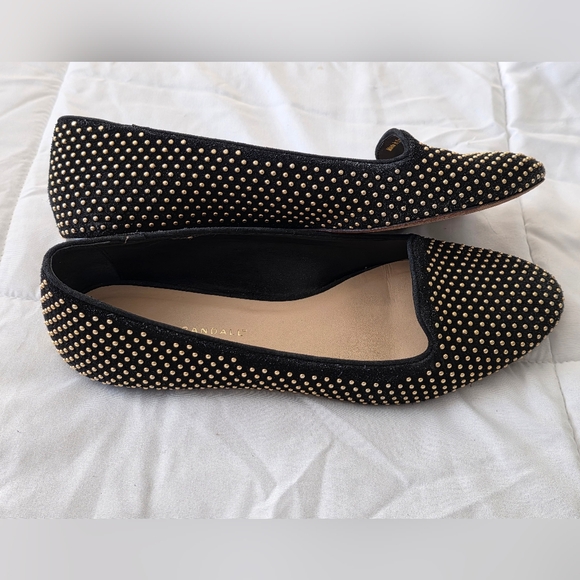 Loeffler Randall Black and Gold Studded Flats - Picture 3 of 6